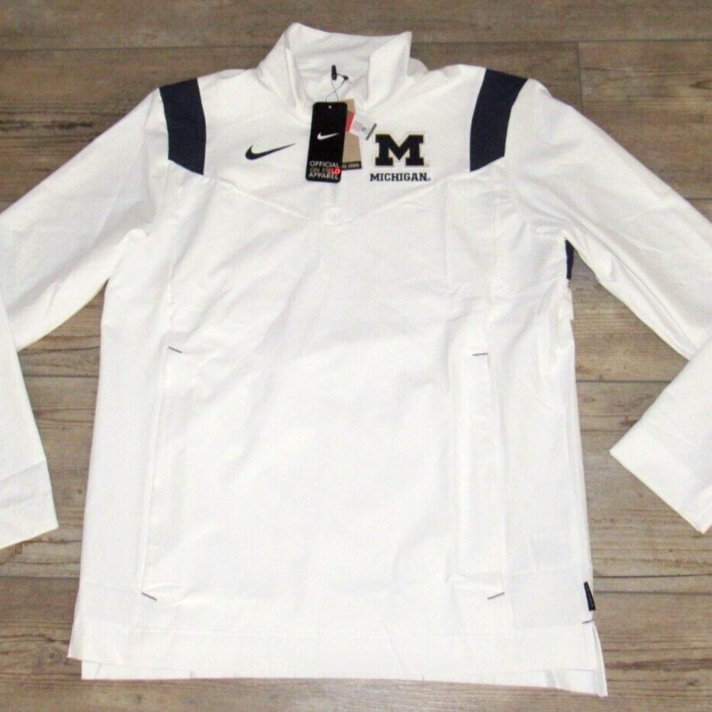 Nike Michigan Wolverines Football On-Field Sideline 1/4 Zip Jacket DN6186 NWT
